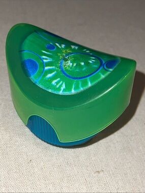 Vintage Y2K Pringles Chip Holder Snack Container Green Blue Psychedelic